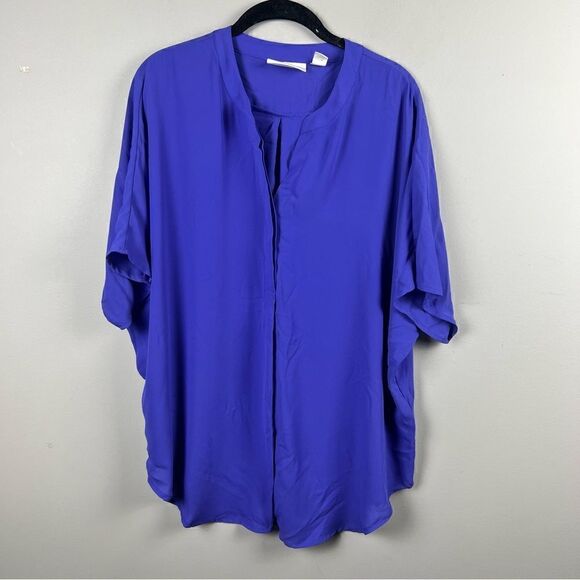 Chico’s purple dolman sleeve chiffon popover flowy blouse - Picture 4 of 10